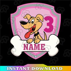 skye paw patrol birthday svg png, custom name and age paw patrol skye birthday girl, skye paw patrol