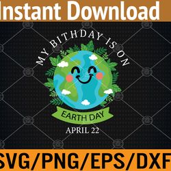 april 22 my birthday is on earth day 2023 planet environment svg, eps, png, dxf, digital download