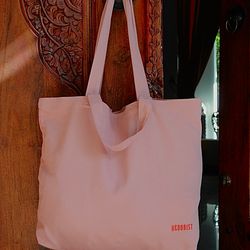 Cotton shopper embroidered bag with double strap /Summer Purse | Soft Sport Casual Everyday Bag | Pink Hedonist Purse |