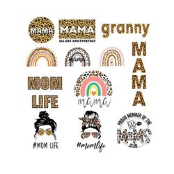 mom life hairstylist leopard messy bun bundle svg, mothers day svg, mom svg, leopard messy bun svg, mom love svg, mom gi