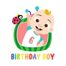 Happy Birthday Baby Melon Boy Six Years Old 6th Birthday Svg