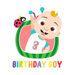 Happy Birthday Baby Melon Boy Three Years Old 3rd Birthday Svg