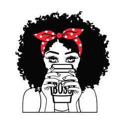 coffee boss svg, black girl svg, girl boss with coffee svg, boss svg, coffee svg, black woman svg, afro girl with cup sv