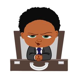 African American Black Boss Baby In Black Suit Cool Boss Baby Svg