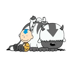 avatar aang and appa momo svg, cartoon svg, charlie brown svg, appa momo svg, famous cartoon character svg, fictional ch