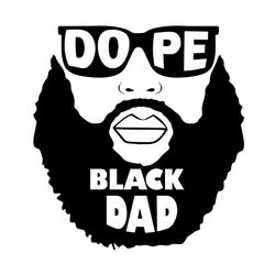 dope black dad svg, fathers day svg, bearded bald svg, black man svg, dope svg, cool man svg, dope glasses svg, happy fa