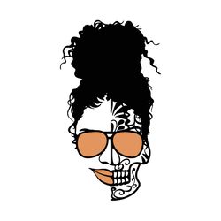 messy bun svg, trending svg, sunglasses svg, mandala svg, sugar skull svg, calavera svg, zentangle svg, skull svg, bun w