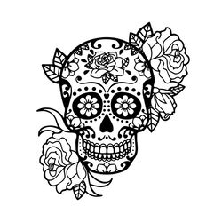 flower skull zentangle boho mandala svg, trending svg, skull svg, flower svg, pattern svg, rose svg, boho mandala svg, m