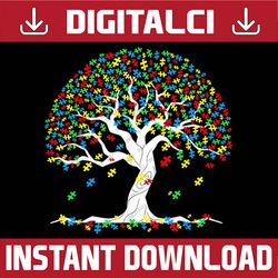 tree of life autism awareness month asd supporter png sublimation design