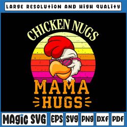 chicken nugs and mama hugs svg, funny food, funny mother's day cut files for cricut & silhouette
