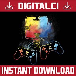 autism awareness video gamer puzzle piece blue png sublimation design