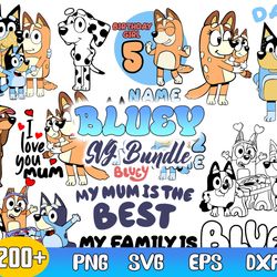 bluey heeler bundle svg, bluey svg, bluey vector, bluey clipart, cartoon bundle svg