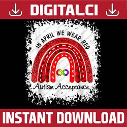 in april wear red instead autism-acceptance png sublimation design