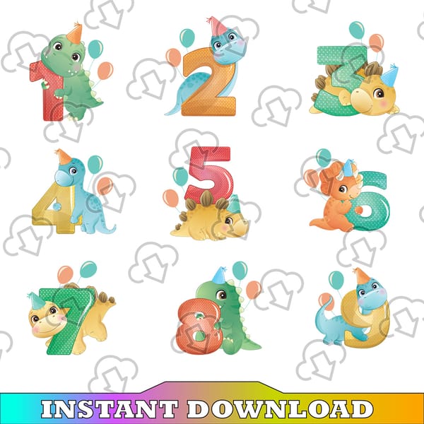 Dinosaur T rex Numbers Png, Dinosaur Theme Birthday Party, B - Inspire ...
