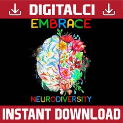 Embrace Neurodiversity Autism Awareness Mom Dad PNG Sublimation Design