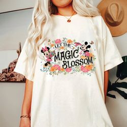 Retro Let the magic Blossom Epcot Flower&Garden Festival 2023 shirt,Let The Magic Blossom Disney Shirt,Mickey Minnie