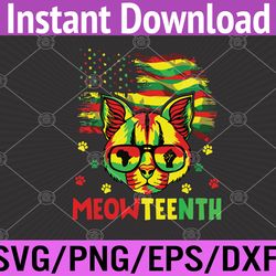 juneteenth cat african american cat lover juneteenth pun svg, eps, png, dxf, digital download