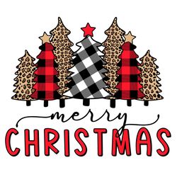 merry christmas pattern tree svg, christmas svg, leopard tree svg