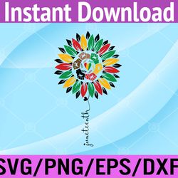 sunflower juneteenth african american freedom black history svg, eps, png, dxf, digital download
