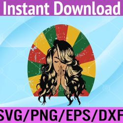 womens black woman juneteenth retro melanin pride african american svg, eps, png, dxf, digital download