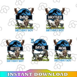personalized dinosaur birthday boy png, dinosaur family birthday matching png, t-rex png custom birthday