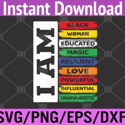 i'm black woman - african american women pride juneteenth svg, eps, png, dxf, digital download