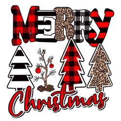 merry christmas tree svg, christmas svg, leopard tree svg, plaid tree svg