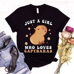 Funny Capybara TShirt, Capybara Gifts, Capybara Crewneck Sweatshirt, Gifts for Her, Girls Animal Tshirts - T154