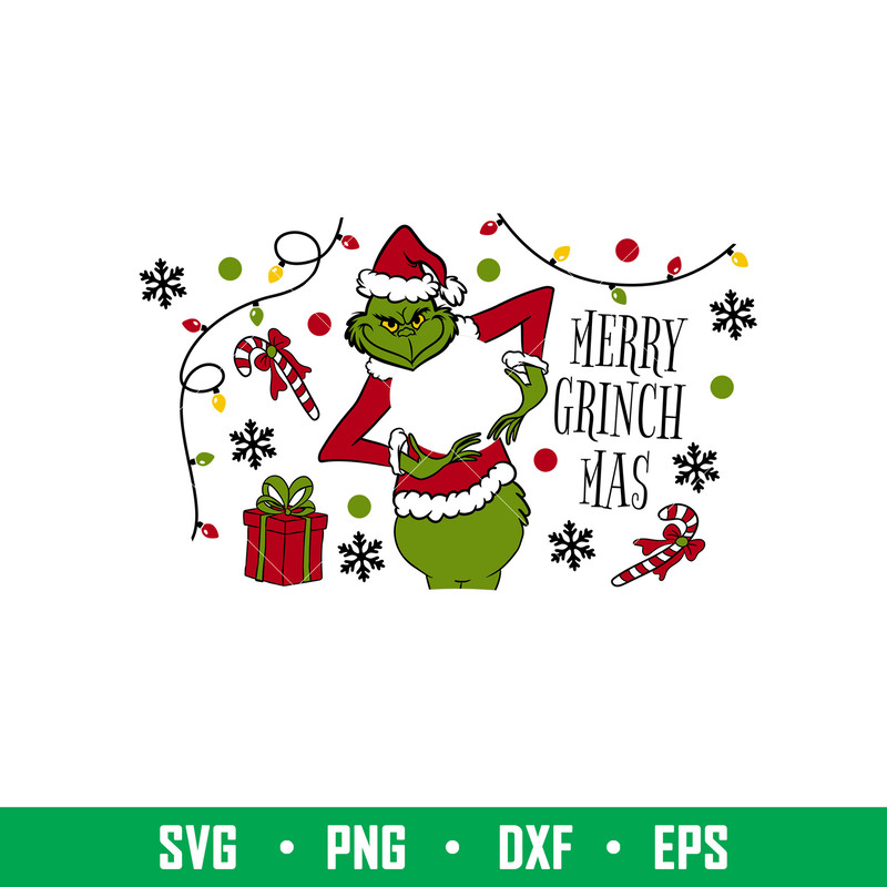 Merry Grinchmas Full Wrap, Merry Grinchmas Full Wrap Svg, Starbucks Svg, Coffee Ring Svg, Cold Cup Svg, png,eps,dxf file.jpeg