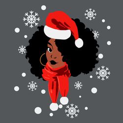 black african american santa svg, christmas svg, black african woman svg, santa svg, snow svg