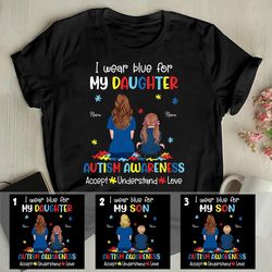 Custom Mom Kids Autism Awareness Shirt, Personalized Autism Shirt, Autistic Child Mom Autism Support - T162