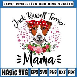 jack russell terrier mama florals png, cute dog mom png, mother's day png, mama mother's day png