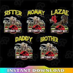 personalized dinosaur birthday boy png, dinosaur family birthday matching png, t-rex png custom birthday