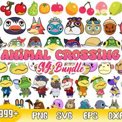 animal crossing bundle svg, animal crossing svg, animal character svg, animal cartoon svg