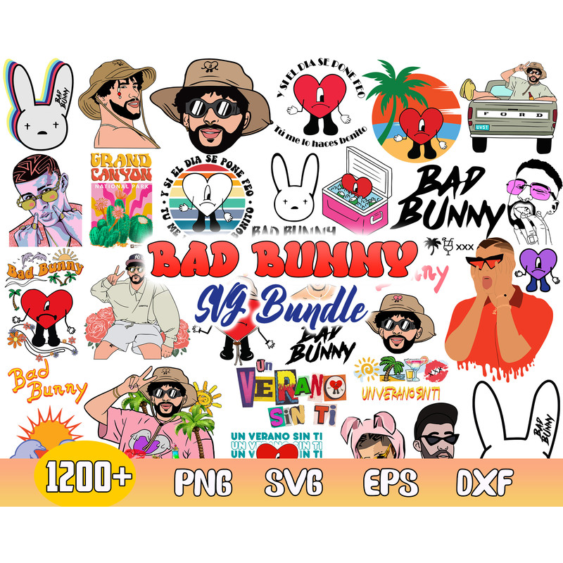 Bad Bunny Svg, Un Verano Sin Ti, Bad Bunny Vector, Bad Bunny Cricut, Cut File.jpg