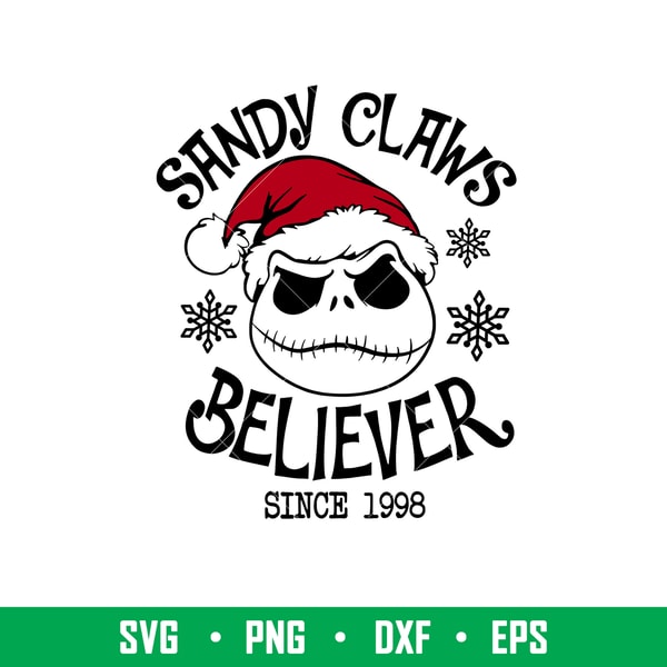 Sandy Claws Believer, Sandy Claws Believer Svg, Christmas Svg, Merry Christmas Svg, Santa Claus Svg,png,dxf,eps file.jpeg