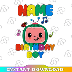 cocomelon personalized name and ages birthday boy svg png, cocomelon brithday svg,cocomelon family birthday svg