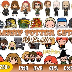 bundle harry potter svg, harry potter cute svg, harry potter chibi svg, png dxf eps file