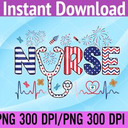 4th of july nursing for women stethoscope nurse graduation png, digital download