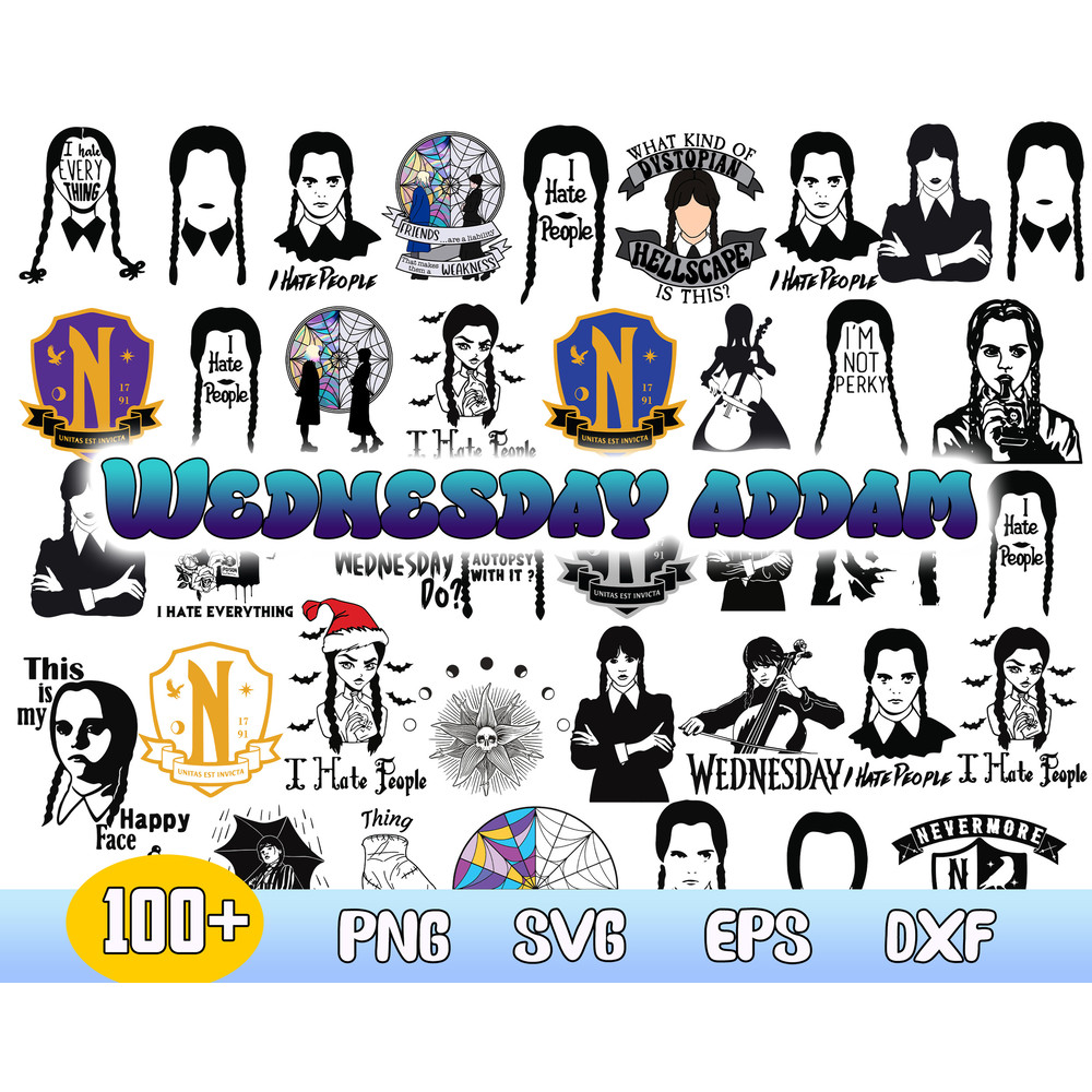 Bundle Wednesday Addams Png, Wednesday Png, The Addams Family Png, Instant Dowload .jpg