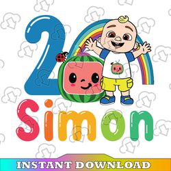 cocomelon personalized name and ages birthday svg png, cocomelon brithday svg,cocomelon family birthday svg,