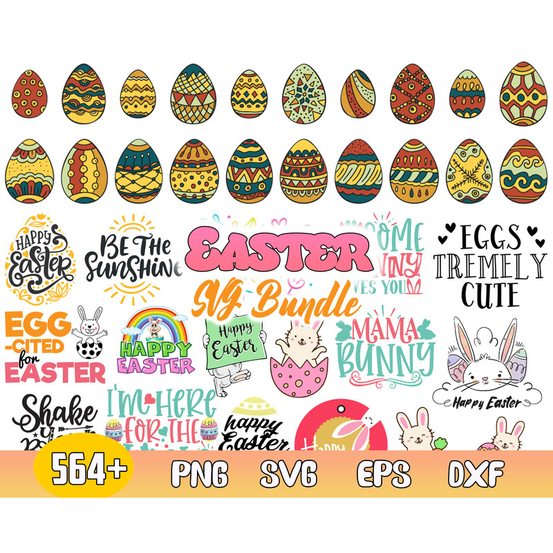 Easter Bundle Svg, Happy Easter Svg, Easter Quotes, Easter Egg Svg, Cut Files for Cricut.jpg