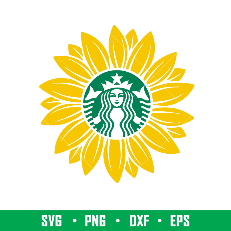 Sunflower Starbucks, Sunflower Starbucks Svg, St. Patrick’s Day Svg, Lucky Svg, Irish Svg, Clover Svg,png,dxf,eps file.jpeg