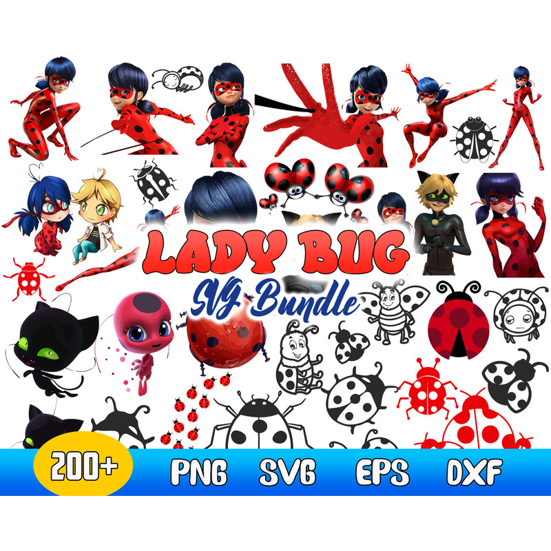 Ladybug Bundle Svg, Ladybug Svg, Miraculous Ladybug Svg, Tales Of Ladybug And Cat Noir Svg, Instant Download .jpg