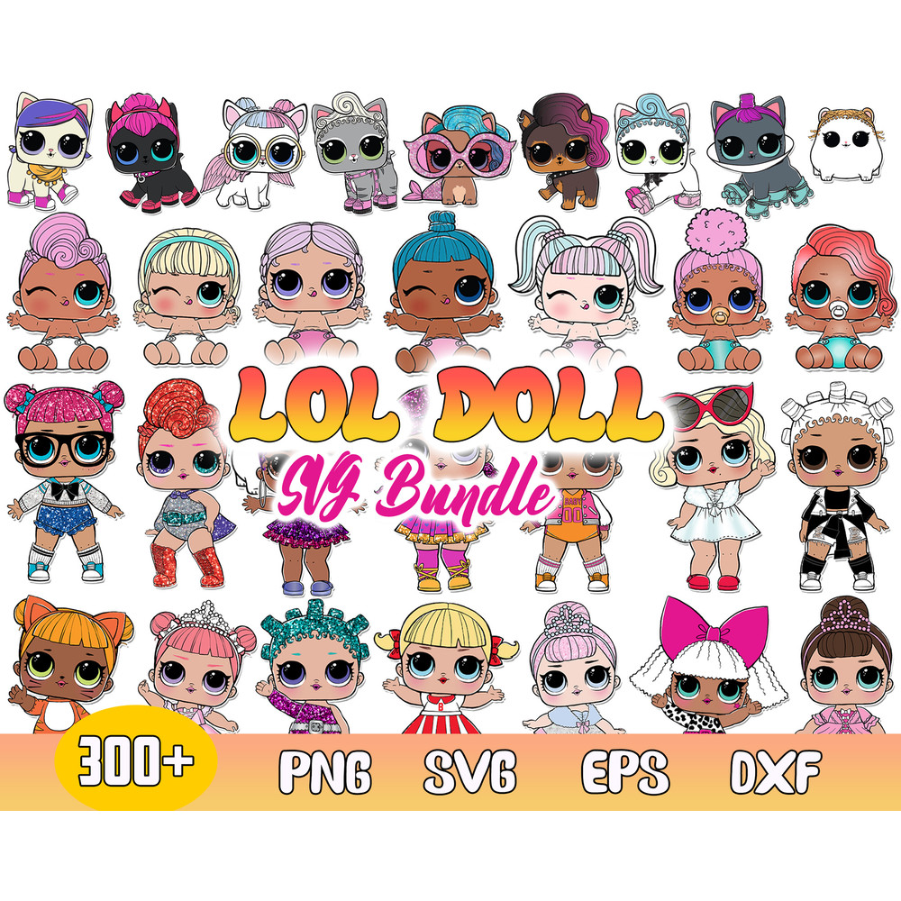 LOL Surprise Dolls Bundle Svg, Baby Doll Svg, Lol Doll Svg, Lol Doll Kis Svg, Instant Download .jpg