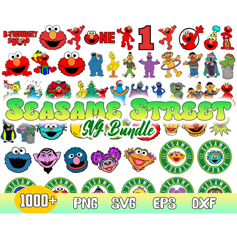Seasame Street Bundle Svg, The Muppets Svg, Street Monsters Svg, Png Dxf Eps File.jpg