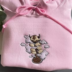 appa embroidered crewneck, avatar embroidered sweatshirt, inspired embroidered manga anime hoodie