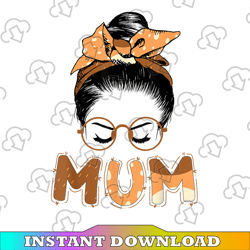 Bluey Mum Messy Hair Bun Glasses Png Mom Png  Mommy Png Gift Bluey Mom Ladies png