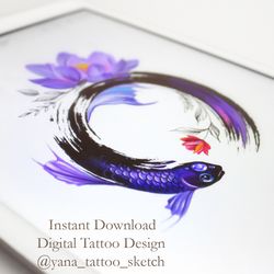 Enso Tattoo Design Enso Tattoo Sketch Zen Tattoo Design Sacred Geometry Tattoo Design, Instant download PDF, JPG, PNG