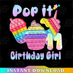 Birthday Girl Pop It 11 PNG, 11th Birthday Girl Pop It Png, Birthday Girl Pop It Unicorn Png, Girl Pop It